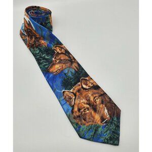 Steven Harris Wolves Tie Men's Necktie Wildlife Moon Animal Hand‎ Made Wolf